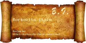 Borkovits Itala névjegykártya